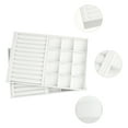 thumbnail image 3 of Unique Bargains Set of 2 Stackable Jewelry Organizers Trays with Removable Dividers White, 3 of 7