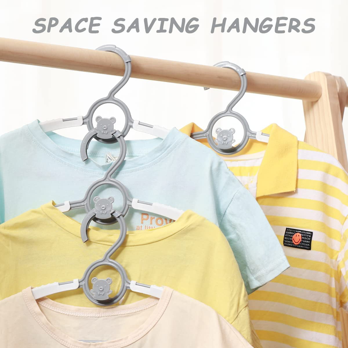 40-Pack Adjustable Baby & Kid Clothes Hangers - Space-Saving