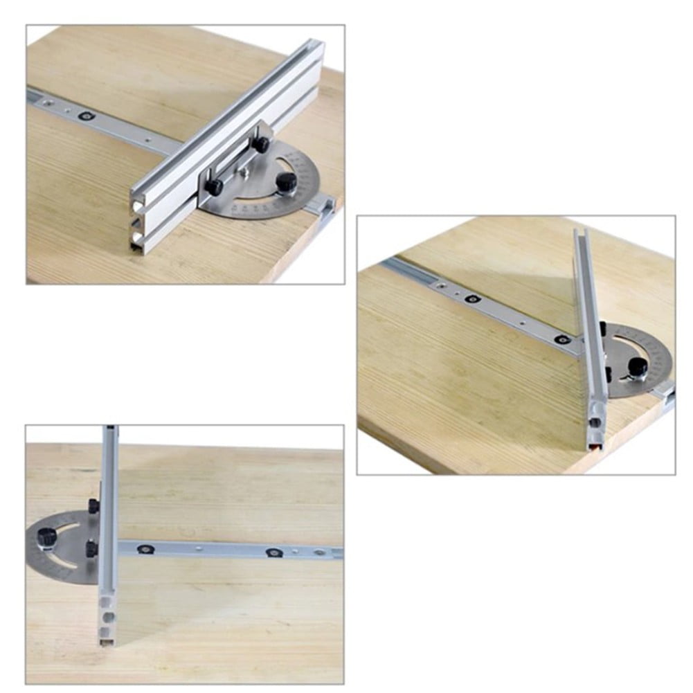 RANMEI Angle Pusher And Guide Rail Set With Track Stopper For Woodworking Table Saw Adjustable Angle Ruler And Backer