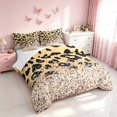 thumbnail image 2 of Homewish Leopard Print Queen Bedding, Gold Blings Print Bedding Comforter Set Queen, Reversible, 7-Piece, 2 of 7