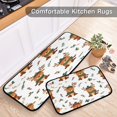 thumbnail image 5 of 2-Piece Kitchen Rugs Set Non-Slip Mats Carpet Floor for Kitchen, Bathroom (19.7"x27.6" & 19.7"x47.2") Reindeer with Scarf Pattern, 5 of 7