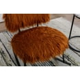 thumbnail image 5 of Nursery Rocking Chair, Faux Fur Plush Upholstered Glider Rocker Chair with Metal Base, Comfy Rocking Accent Chair Armchair for Living Room Bedroom Office, Caramel, 5 of 7