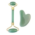 thumbnail image 1 of PVCS Natural Jade Massage Roller + Guasha Board SPA Scraper Stone Facial Massager Set, 1 of 2