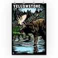 thumbnail image 2 of Yellowstone National Park, Moose Scratchboard (36x54 Giclee Gallery Art Print, Vivid Textured Wall Decor), 2 of 3