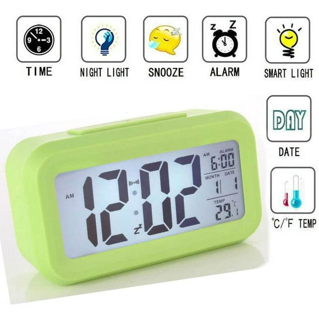 Alarm Clock Digital, Large HD Screen Intelligent Night Light Alarm Clock Alarm Clock for Children Teens Fashion Boy LED
