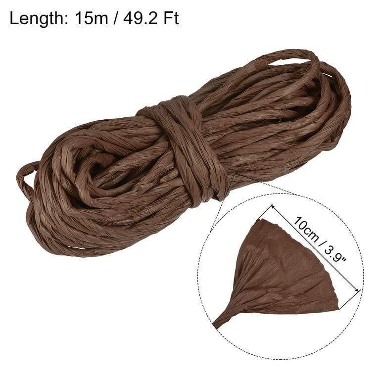 Raffia Paper Craft Rope Packing Rope 16.4 Yards Handmade Twisted Paper Craft String/Cord/Rope Coffee, Women's, Size: One size, Brown