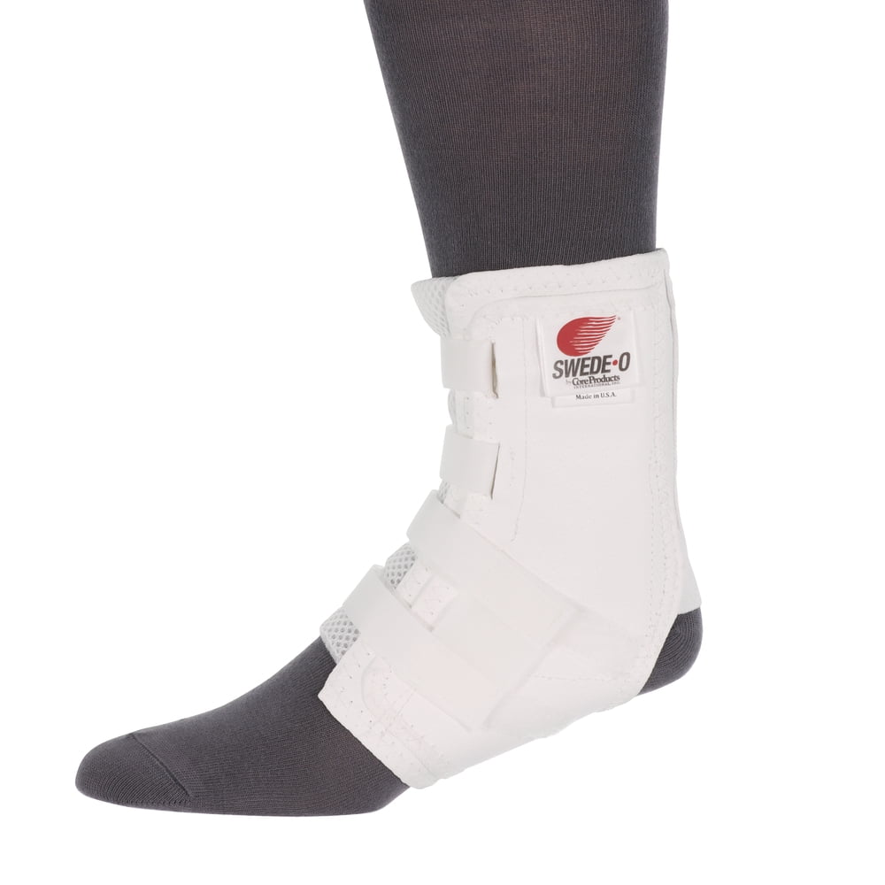 SwedeO Easy Lok Quick Strap, Reinforced Ankle Brace for Sports White, XLarge
