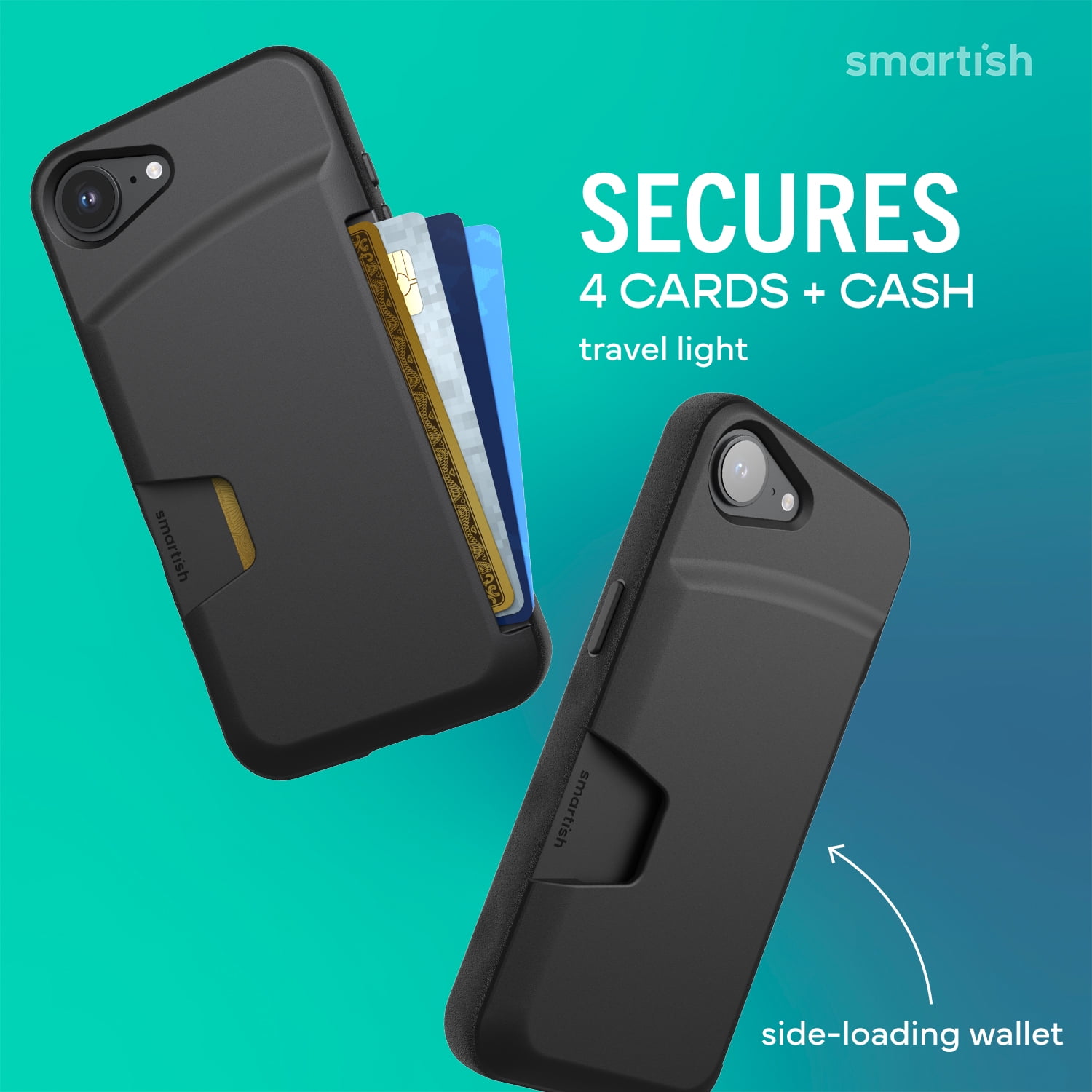 Smartish iPhone 17e/16e Wallet Case - Wallet Slayer Vol 1 - Slim Card Holder - Black