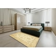 thumbnail image 5 of Ahgly Company Machine Washable Indoor Round Abstract Sun Yellow Area Rugs, 3' Round, 5 of 7