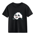 thumbnail image 6 of Spazoro Girls T-Shirts Tee, Crew Neck Cute Print 100%Cotton Short Sleeve Casual Tops for Kids Black Size 4, 6 of 6