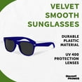 thumbnail image 3 of Velvet Smooth Sunglasses Set of 10, Bulk Pack - UV Protection, Perfect for Party, Beach, Pool, Outdoor Events - Royal Blue, 3 of 5