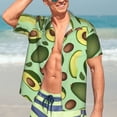 thumbnail image 5 of Picia Avocado With Seeds Gentle Cotton Regular Fit Short Sleeve Casual Hawaiian Shirt for Men-3X-Large, 5 of 9