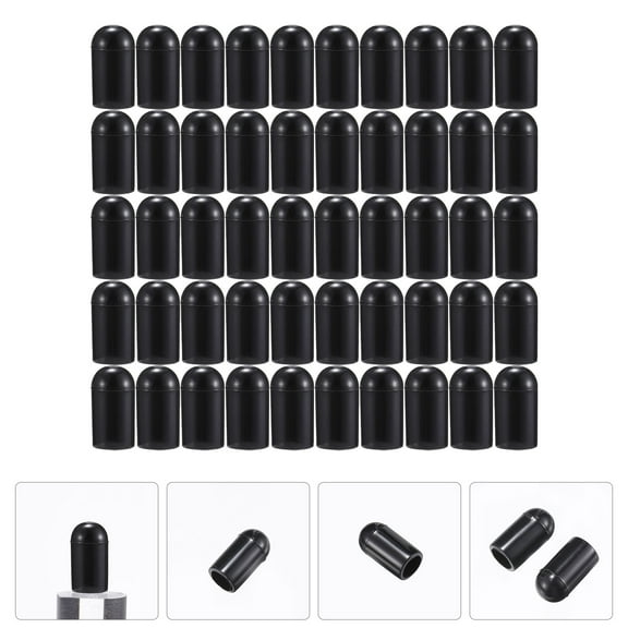 Raindrops 100Pcs PVC End Cap for Dishwasher Rack Tines in Black Thread Protector