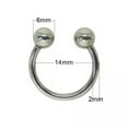 thumbnail image 4 of VIVIDELLE Large Gauge Circular Barbell Horseshoe Bar Nose Septum Ear Ring 2mm-10mm-2G(6mm)X16mm 8mm ball, 4 of 6