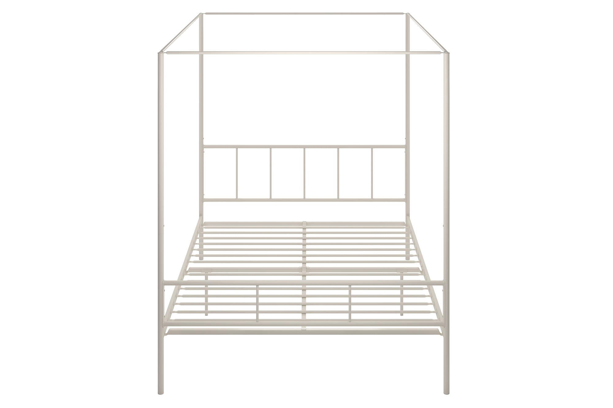 Novogratz Marion Metal Canopy Platform Bed Frame, Full, Off White