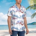 thumbnail image 5 of Goofa Snowy Cottage Holiday Scene Hawaiian Shirt for Men, Unisex Summer Beach Casual Short Sleeve Button Down Shirts,Aloha Tropical Floral print shirt-XX-Large, 5 of 9