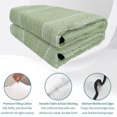 thumbnail image 4 of 3 Pieces Queen Quilt Set,Olive Green and White Striped Soft Bedding Sets with 1 Quilt & 2 Pillow Shams,Modern Minimalist Lines Summer Bedspread Lightweight Coverlet Comforter for All Season, 4 of 9