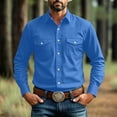 thumbnail image 7 of ZUBKTE Men's Work Shirts Solid-Color Long-Sleeve Button-Down western Shirts with Pockets S-3XL, 7 of 7