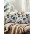 thumbnail image 2 of Outdoor Pillows Waterproof, Teal Florals Bedding Throw Pillows with Insert for Couch Sofa Bed, Farmhouse Botanical Peonies Vintage Brown Leaves 12x20 Inch Pillowcases Decorative Patio Pillow Set of 2, 2 of 8