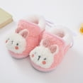 thumbnail image 2 of UngA Newborn Girl Shoes Baby Booties Cozy Fleece Slippers Soft Baby Shoes With Gripper Soles, Winter Warm Infant Newborn Crib Sock Shoes Pink,4.5, 2 of 2