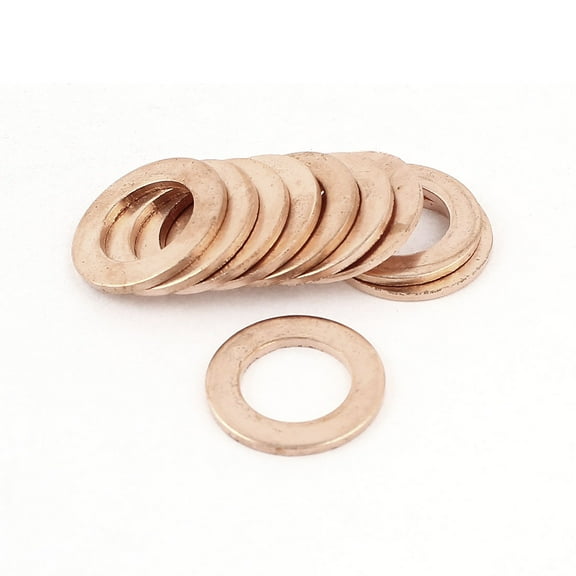 Unique Bargains 10 Pcs 12mmx20mmx1.5mm Copper Flat Washer Gasket Spacer Seal Fitting Fasteners