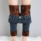 thumbnail image 1 of Pantalones vaqueros térmicos para mujer, Jeans elásticos de felpa cálida para la nieve, pantalones de mezclilla gruesos para estudiantes, pantalones de lana de piel para mamá, invierno, nuevo, 1 of 5