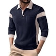 thumbnail image 2 of DayScoop Mens T-Shirt Fall T Shirt Casual Long Sleeve Fashion Corduroy Fabric Contrasting Buttons Lapel Tops, 2 of 6