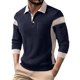 thumbnail image 2 of Ceisia Men's Spring Gift Color Blocked Zipper Turndown Collar Long-Sleeve Blouse - Fashion Casual Sporty Daily T-shirt, 2 of 8