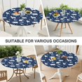 thumbnail image 7 of Dark Blue Christmas Animal Pattern Round Fitted Tablecloth with Elastic Edge,Dining Table Cover Waterproof,Outdoor Round Tablecloth for Camping,Dining,Indoor and Outdoor, 7 of 7