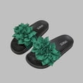 thumbnail image 7 of Flat Sandals Women Flower Decoration Solid Color Open Toe Dressy Comfortable Walking Lightweight Summer Cute Sandals, 7 of 7