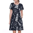 thumbnail image 1 of Fotbe Anchors and Lighthouse Vestido Largo de Moda para Mujer, Vestido Tipo Camiseta con Manga Corta y Estilo Casual a Rayas y Bloques de Color, 1 of 6