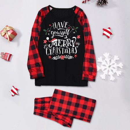 

Daqian Family Matching Pajamas Family Outfit O-Neck Plaid Long Sleeve Crawl Christmas X-max Print Pyjama Set for Man Family Christmas Pajamas Clearance Red 12(XXL)