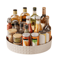 9 Inch Clear Acrylic Lazy Susan, Non-Skid Turntable Organizer for Cabinet, Kitchen, Pantry Organization Storage, Refrigerator, Vanity Makeup, Bathroom Countertop Organizing, Rotating Spice Rack,White