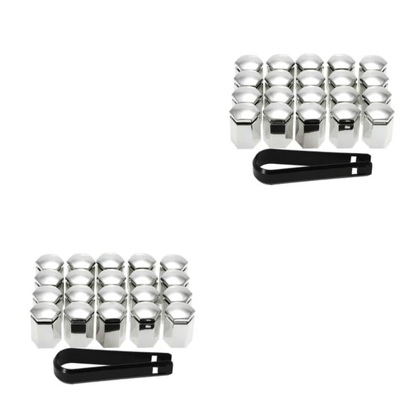 Speravity 20 piezas ABS tapa de válvula de neumático de coche portátil Universal Hexagonal automotriz Protector parte accesorios plata Plata 2piezas