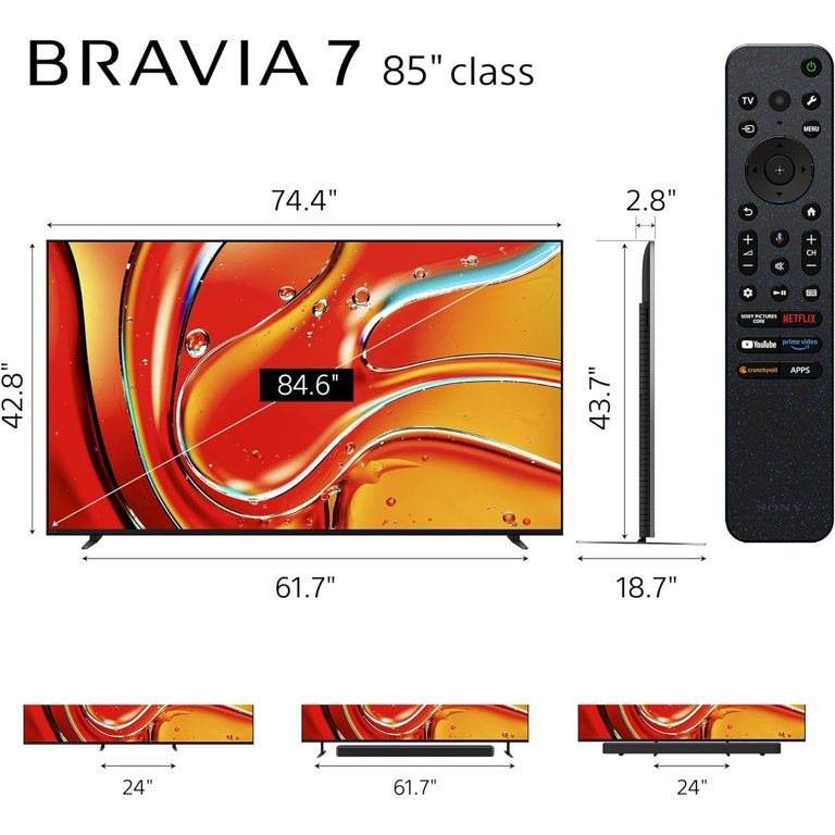 Sony K85XR70 85 Inch 4K Bravia LCD Mini LED Full Array HDR