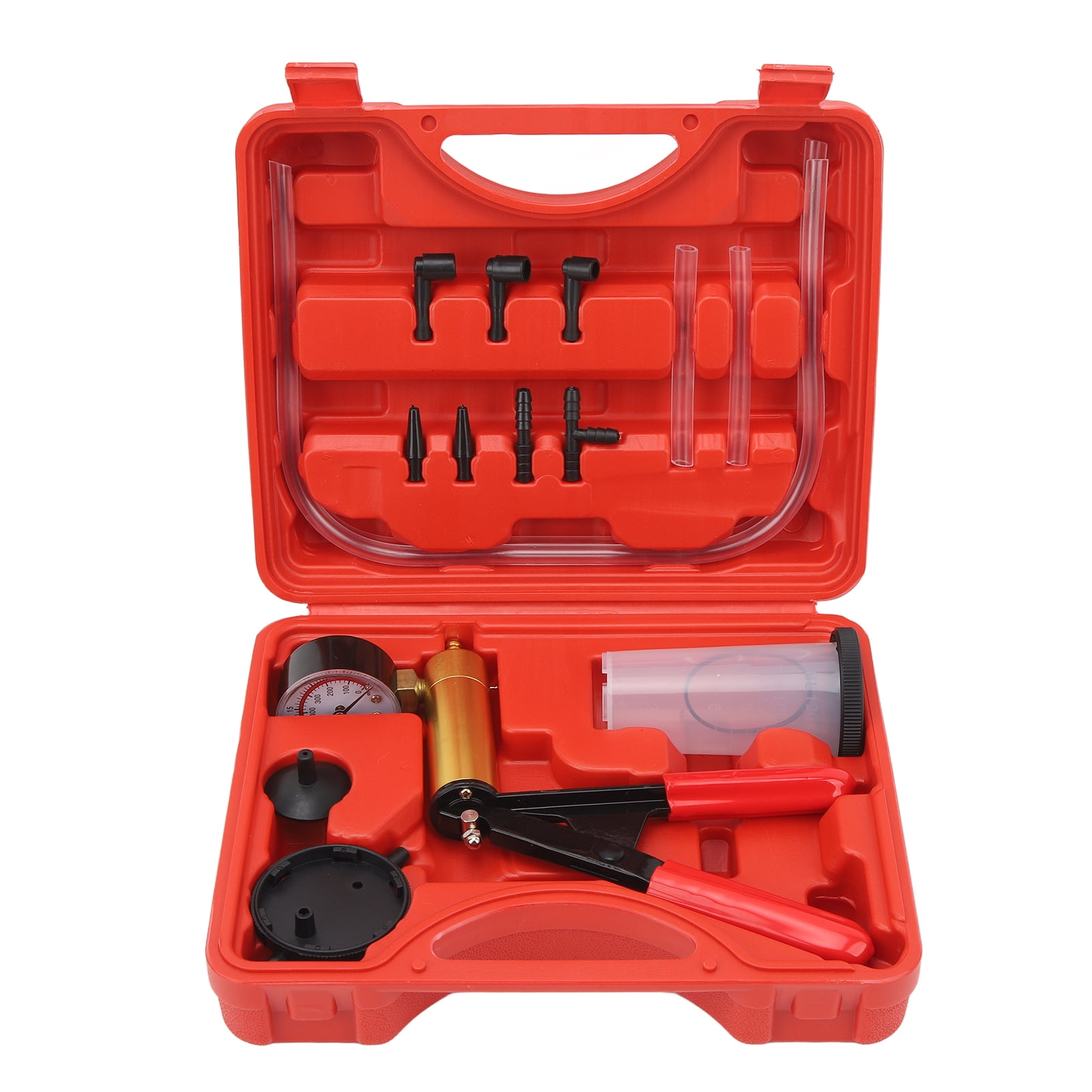 Hand Held Vacuum Tester Kit, Diagnose Tool Brake Vacuum Bleeder Kit Accurate With Gauge Adapters