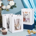 thumbnail image 4 of 20 bolsas de regalo de papel kraft con ventana transparente, bolsas de compras con asas para cumpleaños, despedidas de soltera, festivales, fiestas, color blanco, 5,91 x 7,87 x 4,06 pulgadas, 4 of 9