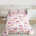 thumbnail image 2 of Homewish Princess Pink Bowknot Queen Comforter Set, Dreamy Cartoon Bedding Sets, Blossoms Floral Flower Reversible Bedding Comforter Set, Microfiber Bedroom Decor, 3-Piece, 2 of 8