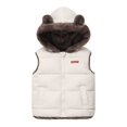 thumbnail image 4 of GYRATEDREAM Baby Boys Girls Hooded Puffer Vest Winter Lightweight Coat Sleeveless Bear Ears Zipper Up Jacket for 4-5Y White, 4 of 6