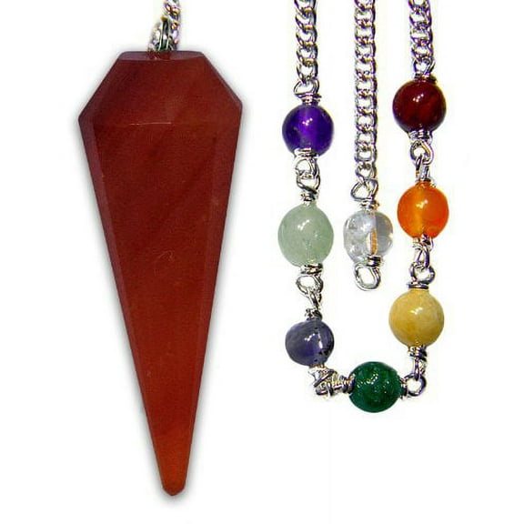 Starlinks Carnelian Chakra Pendulum with Satin Bag and Instruction Leaflet