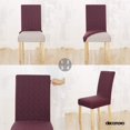 thumbnail image 4 of Deconovo - Funda de silla de comedor de punto jacquard, elástica, lavable y extraíble, de licra, para banquetes, juego de 6, color vino, 4 of 7