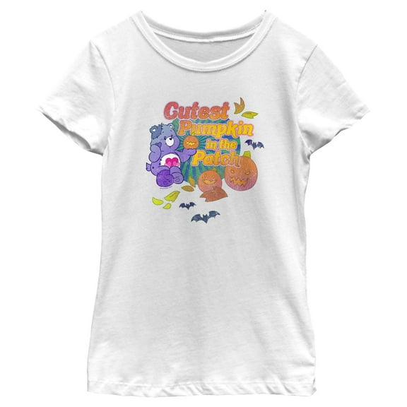 Girl's Care Bears Harmony Bear Cutest Pumpkin in the Patch  Graphic T-Shirt
