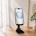 thumbnail image 5 of WIRESTER Black Foldable Phone Stand for Desk, Adjustable Portable Cell Phone Holder for iPhone 17, 16, 15, 14 and Android Smartphones - Purple Tone Hearts Pattern, 5 of 6