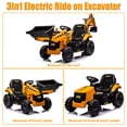 thumbnail image 6 of 24V JCB Ride on Excavator Toy, 3 in 1 Ride on Tractor Truck with Remote Control, Battery Powered Ride on Bulldozer Kids Electric Vehicles with Front Loader Bulldozer, Digger, Adjustable Seat, Yellow, 6 of 6
