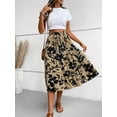 thumbnail image 5 of Womens Floral Tiered Midi Skirt Elastic Waist Dressy Casual A Line Skirt for Spring Summer Fall, 5 of 10