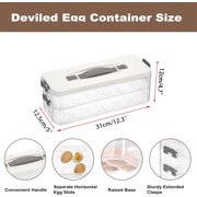 NOGIS Deviled Egg Containers with Lid, Clear Deviled Egg Platter with Handle, Fridge Stackable Eggs Tray Carrier, Suitable for Camping, Easter, Christmas (2 Layers)