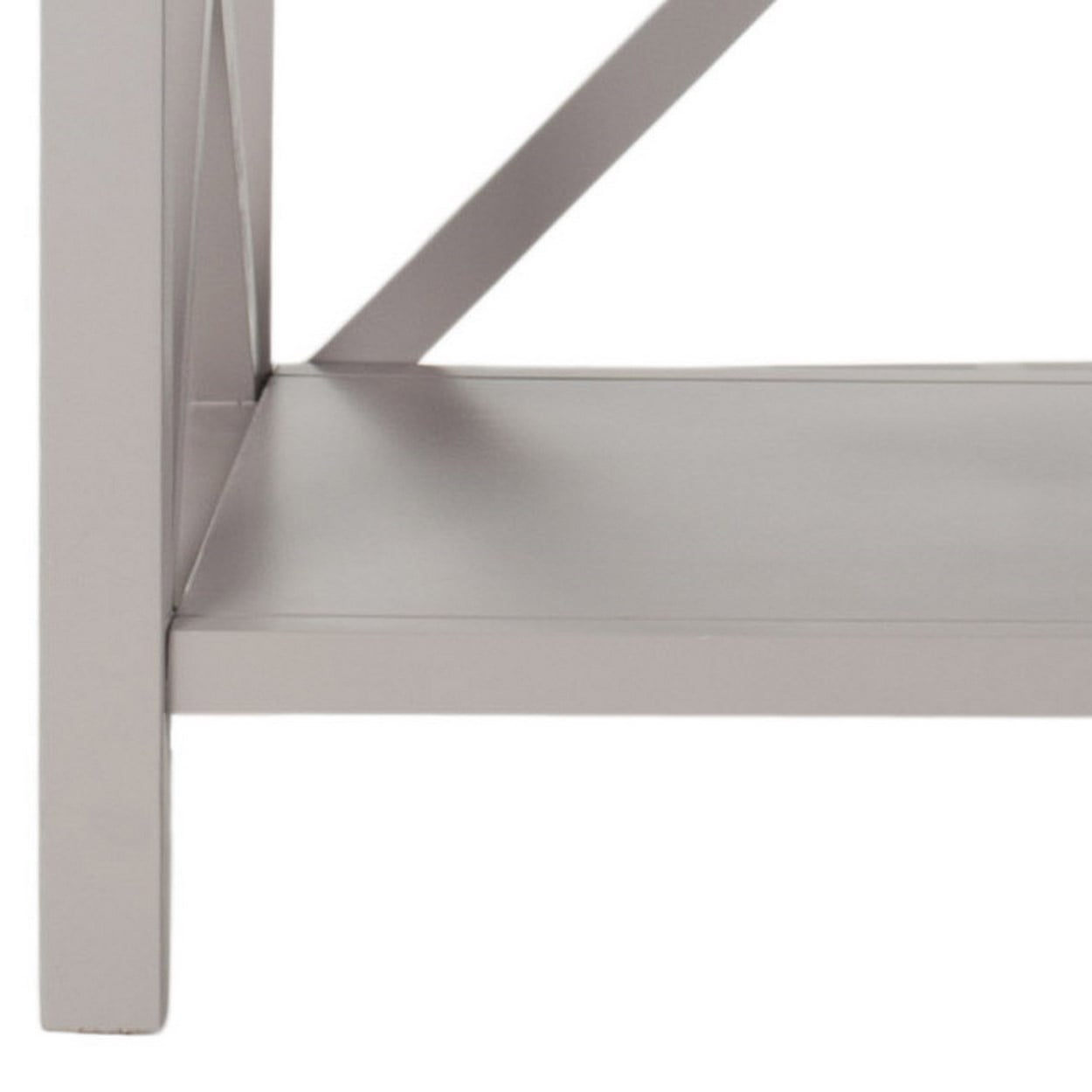 SAFAVIEH Liam Duo X-Back 2 Tier Open Bookcase, Quartz Grey