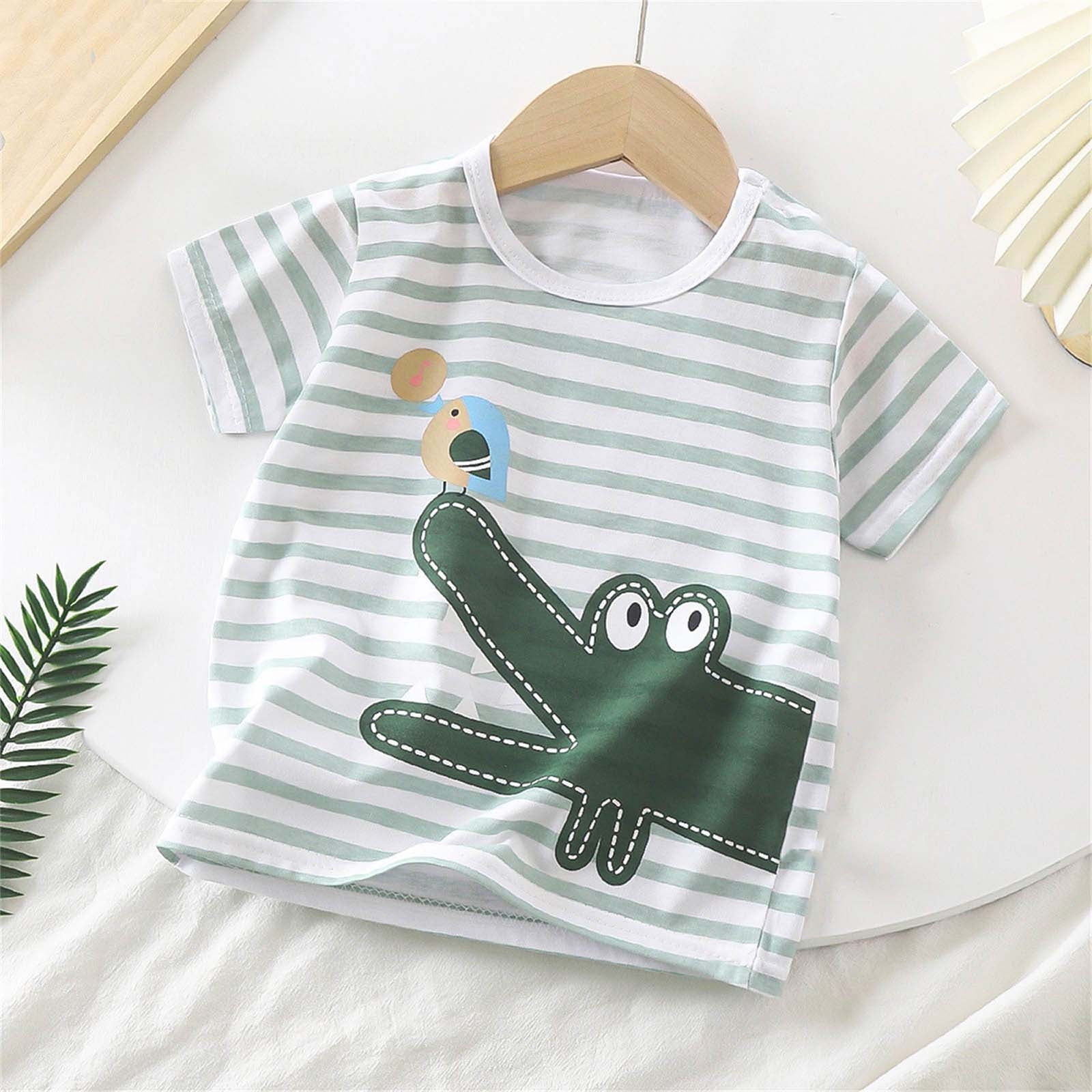 Delliss 2025 Toddler Baby Girls Crocodile Print T-shirt Cute