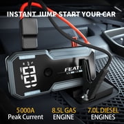 FEATOU Car Jump Starter Portable,5000A Peak 12V Battery Jump Starter for All Gas and Up to 7.0L Diesel Engine,Portable Battery Booster Box with USB Quick Charge and Type C Supersafe