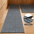 thumbnail image 3 of MIDUORUG Gray Striped Indoor Outdoor Runner Rug, Non Slip Rubber Backing Carpet Runner for Hallway Kitchen Entryway, 2' x 6', 3 of 7